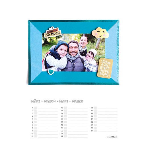 Folia Kalendarz w kolorze białym - 24 x 23 cm Folia onesize okazja Limango Polska