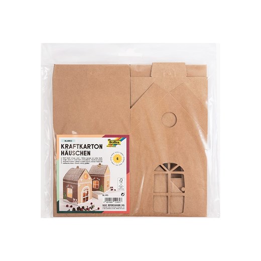 Folia Domki (6 szt.) w kolorze jasnobrązowym z papieru kraftowego Folia onesize Limango Polska promocja