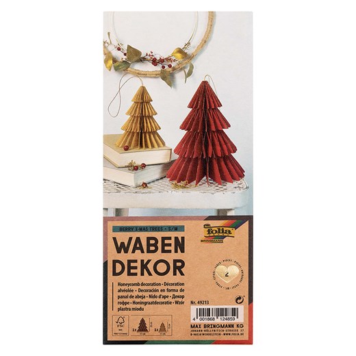 Folia Dekoracje (2 szt.) "Berry Xmas Trees" w kolorze beżowo-czerwonym Folia onesize wyprzedaż Limango Polska