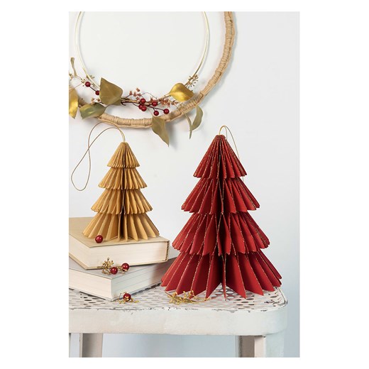 Folia Dekoracje (2 szt.) "Berry Xmas Trees" w kolorze beżowo-czerwonym Folia onesize okazja Limango Polska