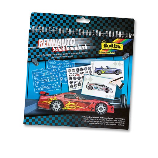 folia PAPER Zestaw szablonów &quot;Racing car&quot; ze wzorem - 24 x 14,2 cm ze sklepu Limango Polska w kategorii Zabawki - zdjęcie 175875485