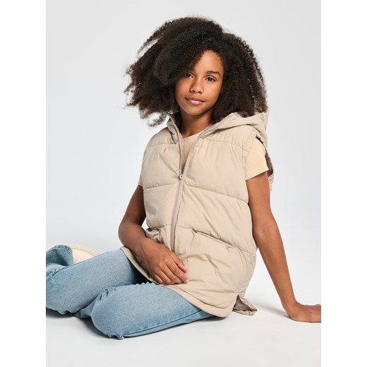 Sinsay - Kamizelka pikowana - beżowy Sinsay 158 Sinsay