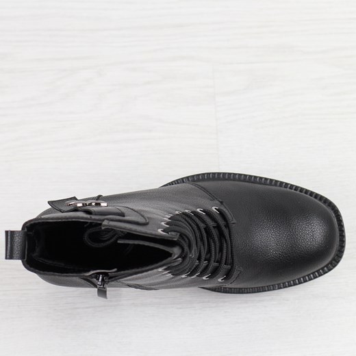 Jezzi botki na platformie na zamek czarne 