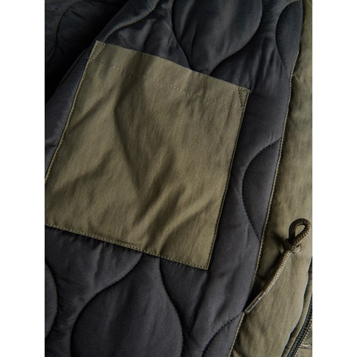 Reserved - Parka z kapturem - ciemnozielony Reserved XL Reserved