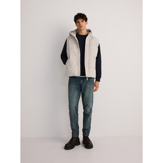 Reserved - Kamizelka z kapturem - złamana biel ze sklepu Reserved w kategorii Kamizelki męskie - zdjęcie 175882408