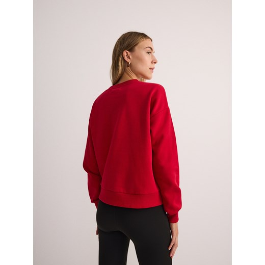 Reserved - Bluza regular z bawełną - czerwony Reserved XL Reserved