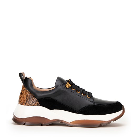 Damskie sneakersy z motywem zwierzęcym czarno - brązowe ze sklepu WITTCHEN w kategorii Buty sportowe damskie - zdjęcie 175884649