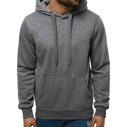 Bluza męska z kapturem ciemno-szara OZONEE JS/2009 Ozonee M okazyjna cena ozonee.pl