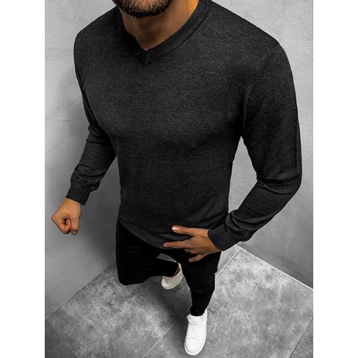 Sweter męski grafitowy OZONEE BL/M007Z L ozonee.pl
