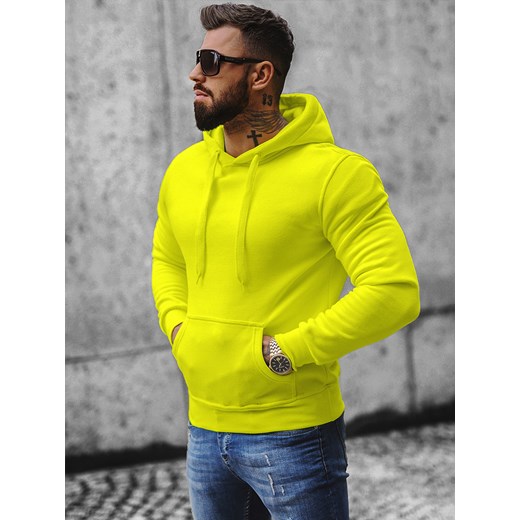 Bluza męska z kapturem żółta-neonowa OZONEE JS/2009Z Ozonee M wyprzedaż ozonee.pl