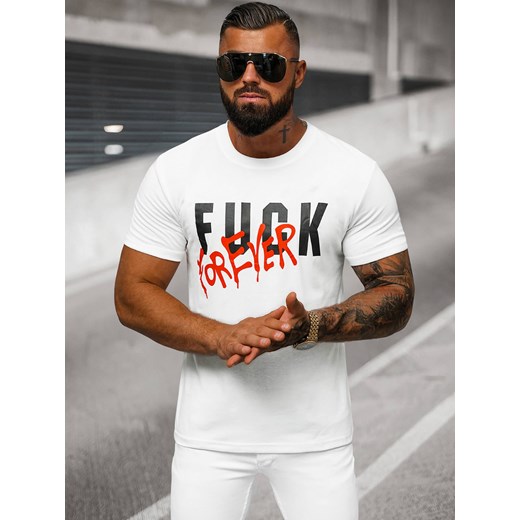 T-shirt męski biały OZONEE O/T1267/1 Ozonee XL ozonee.pl