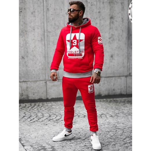Komplet dresowy męski czerwony OZONEE JS/8C59/18 Ozonee XXL ozonee.pl okazja