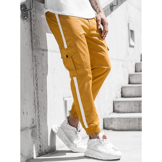 Spodnie męskie chino joggery camelowe OZONEE DJ/5580 31 ozonee.pl