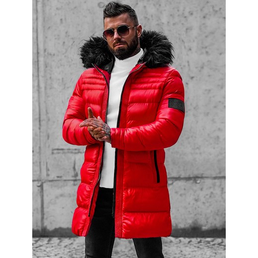 Kurtka męska zimowa czerwona OZONEE O/M801 Ozonee XXL promocyjna cena ozonee.pl
