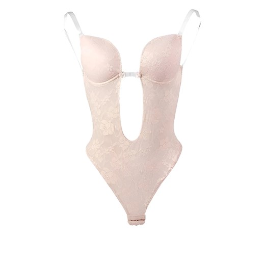 Body ślubne bez ramiączek - Beżowy / XS ze sklepu Valetta.pl w kategorii Body damskie - zdjęcie 175899276