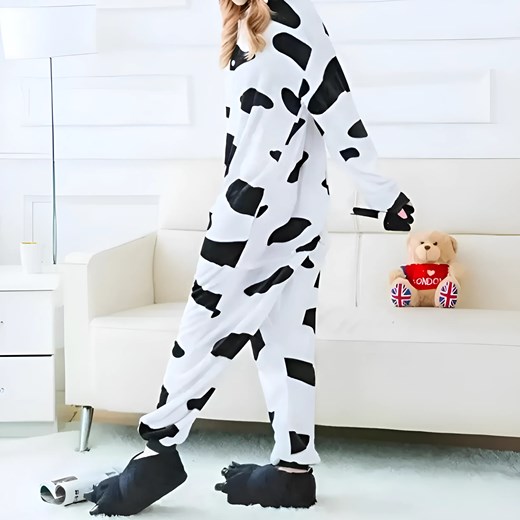 Onesie krowa - Biało-czarny / S ze sklepu Valetta.pl w kategorii Piżamy damskie - zdjęcie 175899616