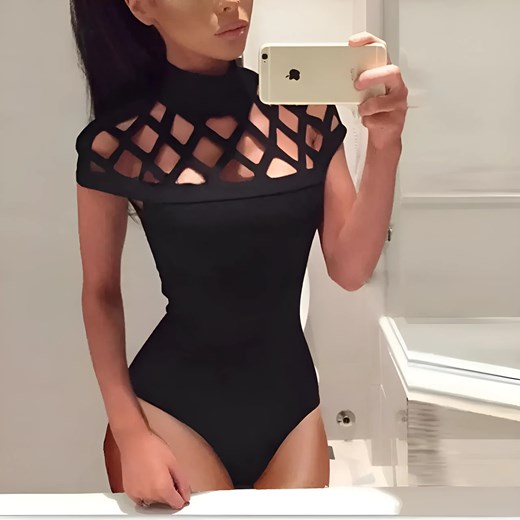 Body koronkowe z odsłoniętą górą - Czarny / S ze sklepu Valetta.pl w kategorii Body damskie - zdjęcie 175901309