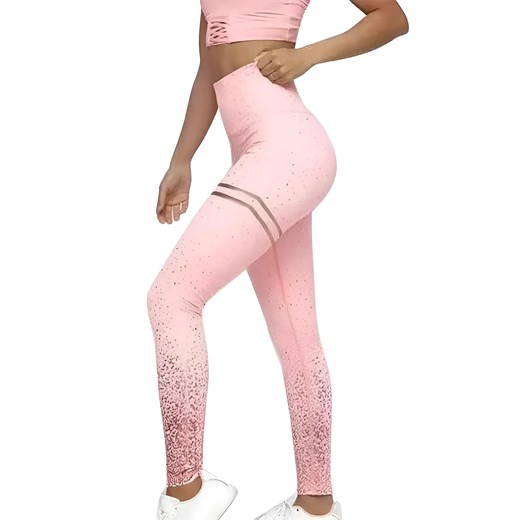 Legginsy sportowe z efektem ombre - Różowy / S ze sklepu Valetta.pl w kategorii Spodnie damskie - zdjęcie 175906537