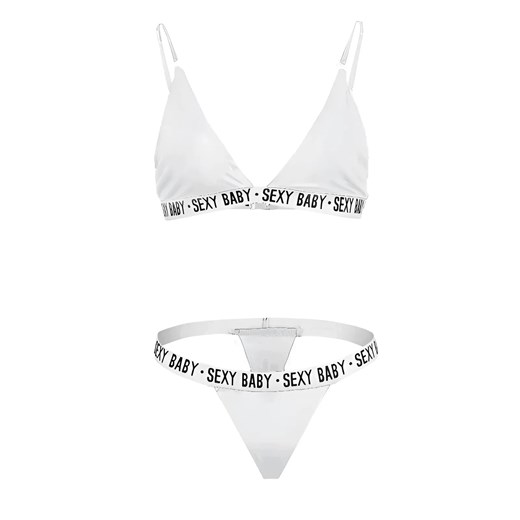 Komplet bielizny z napisami SEXY BABY - Biały / S ze sklepu Valetta.pl w kategorii Stroje kąpielowe - zdjęcie 175906928