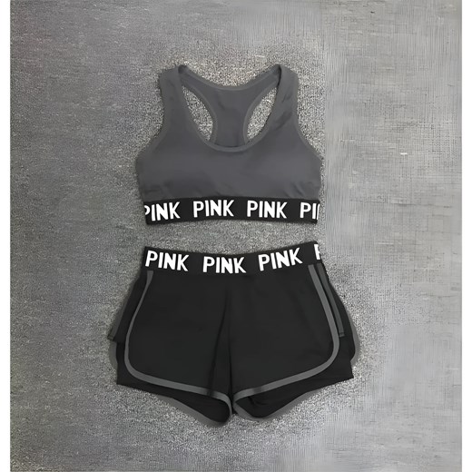 Komplet sportowy PINK - Szary / M ze sklepu Valetta.pl w kategorii Komplety i garnitury damskie - zdjęcie 175907659