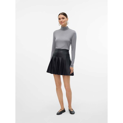 Szara bluzka damska Vero Moda z długim rękawem casual z golfem 