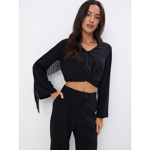 Mohito - Bluzka z wiskozy - czarny ze sklepu Mohito w kategorii Bluzki damskie - zdjęcie 175911598