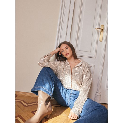 Mohito - Koszula z cekinami - kremowy ze sklepu Mohito w kategorii Koszule damskie - zdjęcie 175911775
