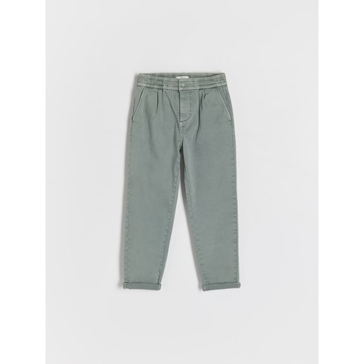 Reserved - Wysokoelastyczne spodnie regular - zielony Reserved 140 (9 lat) Reserved