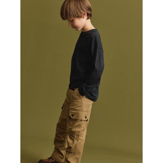 Reserved - Bawełniany longsleeve - czarny Reserved 116 (5-6 lat) Reserved