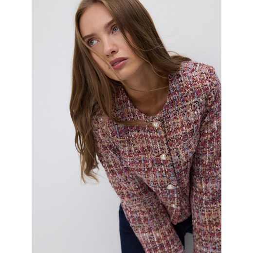Reserved - Tweedowa marynarka z ozdobnymi guzikami - wielobarwny Reserved XL Reserved