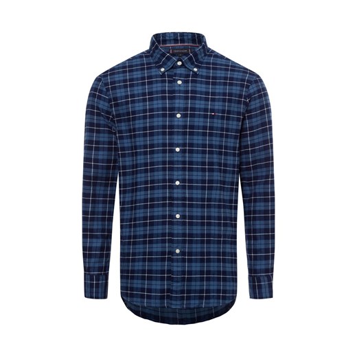 Tommy Hilfiger Męska koszula casual Mężczyźni Regular Fit Bawełna granatowy w kratkę ze sklepu vangraaf w kategorii Koszule męskie - zdjęcie 175913187