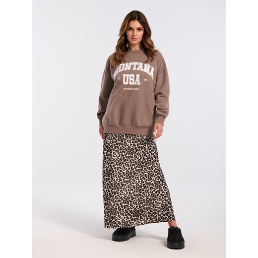 Sinsay - Bluza z napisem Montana - brązowy Sinsay XL Sinsay