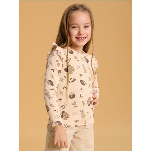 Sinsay - Koszulka z długimi rękawami - beżowy Sinsay 122 okazja Sinsay