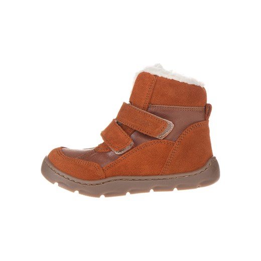 POM POM Skórzane buty w kolorze jasnobrązowym do chodzenia na boso ze sklepu Limango Polska w kategorii Buty zimowe dziecięce - zdjęcie 175916869
