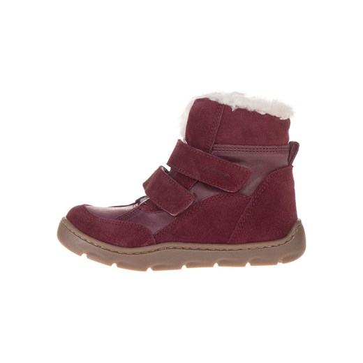 POM POM Skórzane buty w kolorze bordowym do chodzenia na boso ze sklepu Limango Polska w kategorii Buty zimowe dziecięce - zdjęcie 175916879