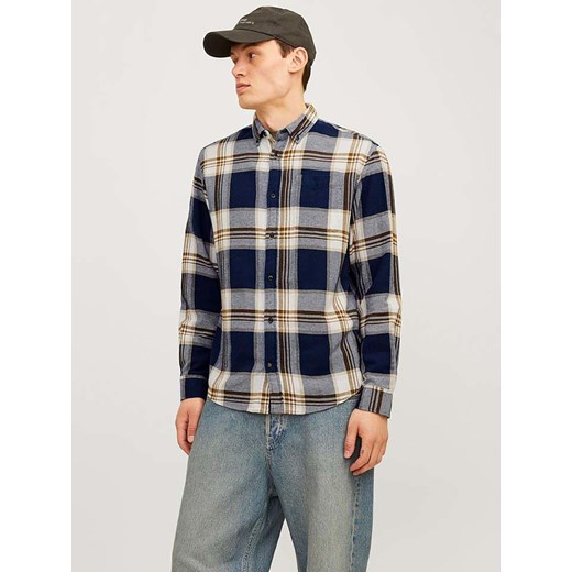 Koszula męska Jack & Jones z bawełny wielokolorowa z klasycznym kołnierzykiem casual 