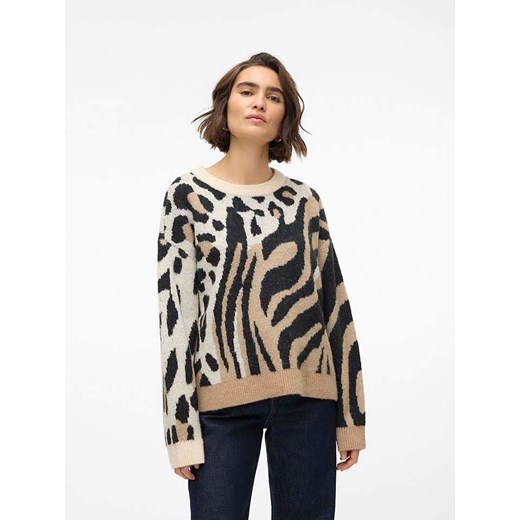 Vero Moda Sweter w kolorze jasnobrązowo-czarnym ze sklepu Limango Polska w kategorii Swetry damskie - zdjęcie 175917747