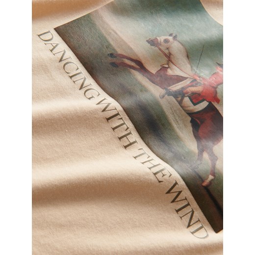 Reserved - T-shirt z nadrukiem - beżowy ze sklepu Reserved w kategorii Bluzki dziewczęce - zdjęcie 175919179