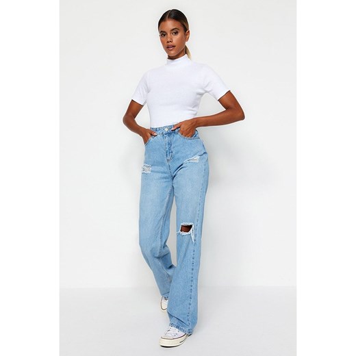trendyol Dżinsy - Comfort fit - w kolorze błękitnym ze sklepu Limango Polska w kategorii Jeansy damskie - zdjęcie 175923016