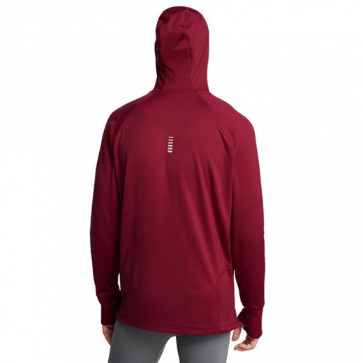 Męski longsleeve do biegania Under Armour UA Launch Elite Cw Balaclava Hoody - czerwony ze sklepu Sportstylestory.com w kategorii Bluzy męskie - zdjęcie 175923156