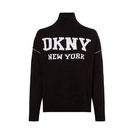 DKNY Sweter damski Kobiety Sztuczne włókno czarny jednolity ze sklepu vangraaf w kategorii Swetry damskie - zdjęcie 175924288