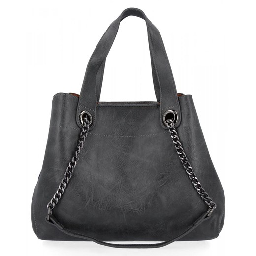 Torebka Damska Shopper Bag z Listonoszką 2w1 firmy Herisson 1852A902 Szara ze sklepu PaniTorbalska w kategorii Torby Shopper bag - zdjęcie 175930985