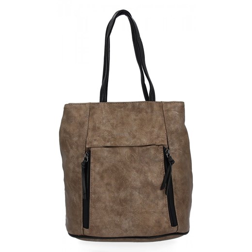 Uniwersalna Torebka Damska Plecak 2w1 firmy Hernan HB0355-1 Stare Złoto/Czarna ze sklepu PaniTorbalska w kategorii Torby Shopper bag - zdjęcie 175931078