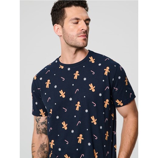 Sinsay - Koszulka - granatowy ze sklepu Sinsay w kategorii T-shirty męskie - zdjęcie 175934847