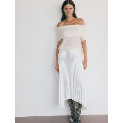Reserved - Plisowana spódnica - biały ze sklepu Reserved w kategorii Spódnice - zdjęcie 175945538