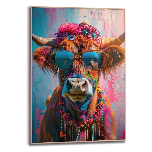 Orangewallz Druk artystyczny &quot;Painted Cow&quot; w ramce ze sklepu Limango Polska w kategorii Obrazy - zdjęcie 175949826