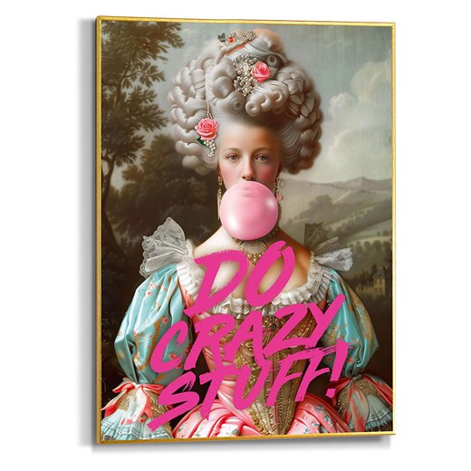 Orangewallz Druk artystyczny &quot;Bubble Gum Portrait&quot; w ramce - 50 x 70 cm ze sklepu Limango Polska w kategorii Obrazy - zdjęcie 175949836