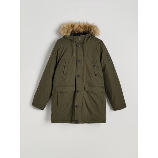Reserved - Parka z kapturem - ciemnozielony Reserved M Reserved