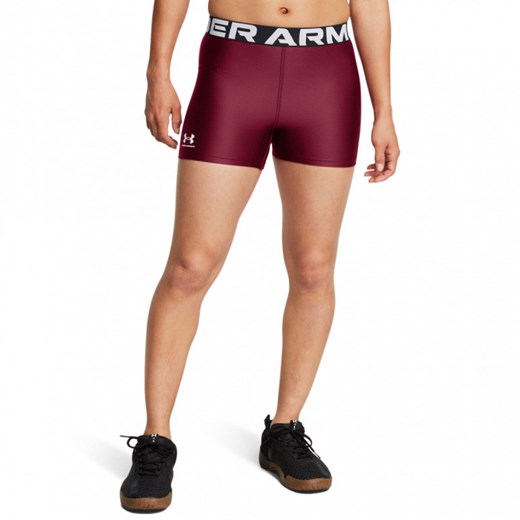 Damskie legginsy krótkie treningowe Under Armour UA Hg Authentics Shorty  - czerwone ze sklepu Sportstylestory.com w kategorii Szorty - zdjęcie 175956727