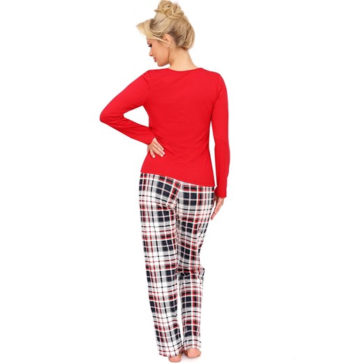 Świąteczna piżama damska czerwona HoHo, Kolor czerwony-kratka, Rozmiar S, Donna ze sklepu Intymna w kategorii Piżamy damskie - zdjęcie 175959266